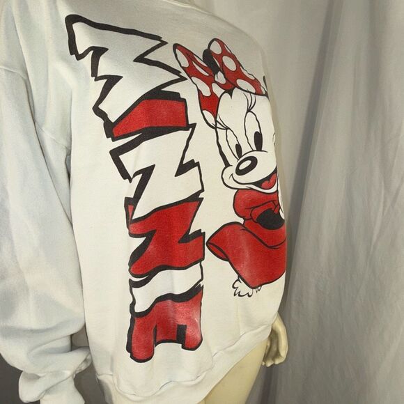 Vintage Disney Minnie Mouse Sweatshirt XL Made USA 90s Red Polka Dot Bow Graphic - Picture 10 of 15